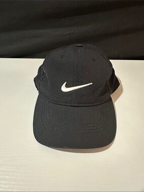 Unisex Nike Black Cap with White Swoosh Dri-fit